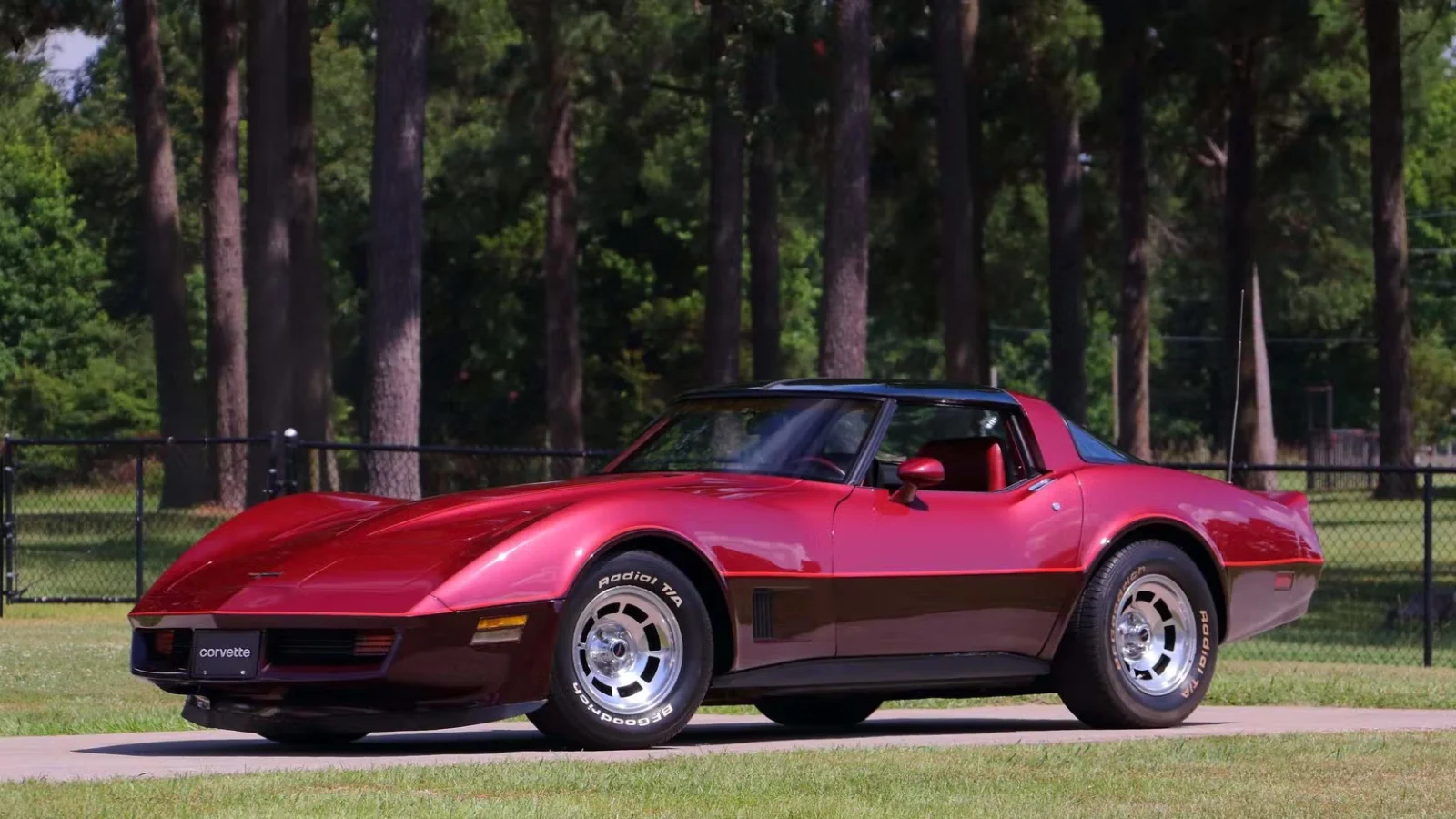 Click to Enlarge-Esc to Close Corvette Generations/C3/C3 1981 Autumn Red-Dark Claret Coupe.webp